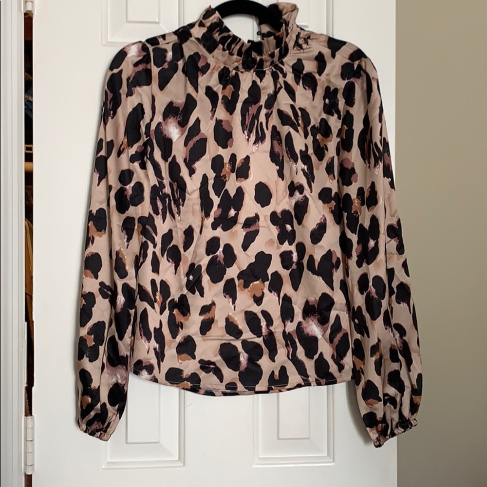 Leopard print work blouse